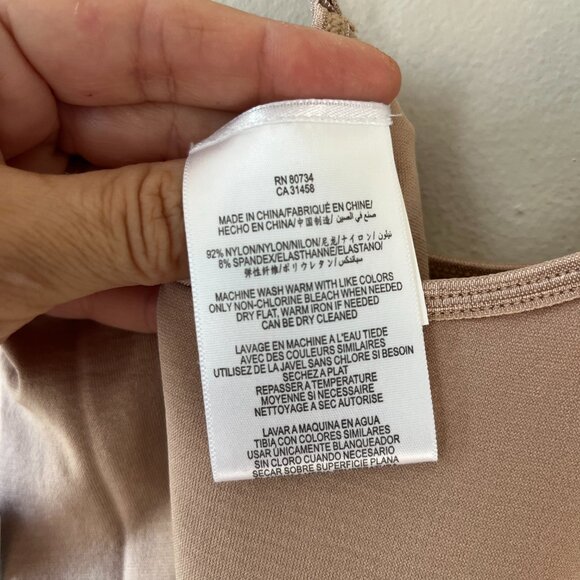 BCBGMAXAZRIA Sz M L Enya Slip Midi Tank Dress Nude Color Stretch Slip On NWT - Picture 6 of 7